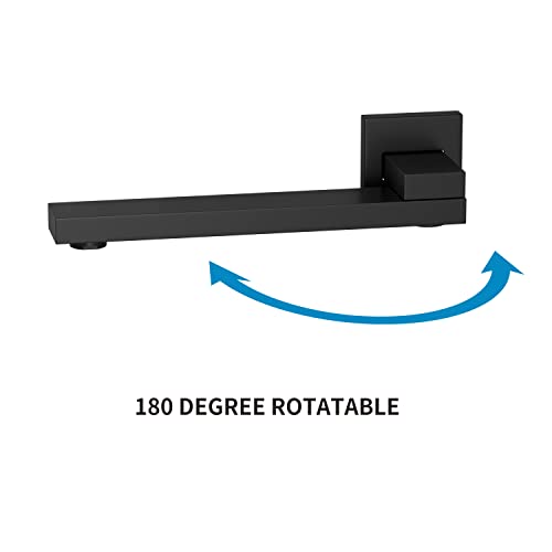 Ayivg Bathroom Matte Black Brass Folding Spout Tub Wall Mounted Bathtub Faucet Shower System Set #TOP2