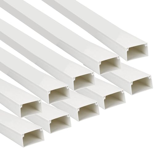 Jandei - Lot de 10 gouttières pour câbles PVC surface blanche 1 m 25 x 40 mm
