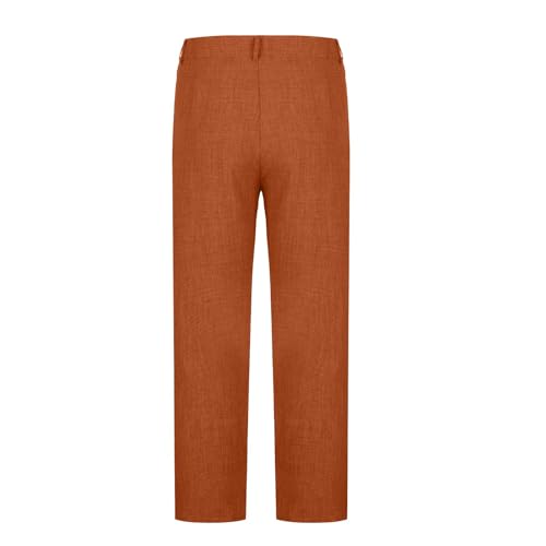 Linen Pants for Mens Summer Fall Cargo Beach Elegant Hawaiian Tropical Straight Leg Plain Long Leg Pants Man 20253