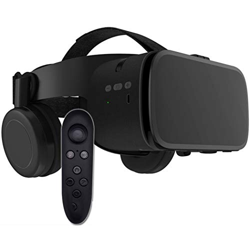 RSGK Gafas/Auriculares 3D VR, Gafas Bluetooth inalámbricas de Realidad Virtual 3D con Control Remoto, para Jugar y Ver películas en un teléfono móvil de 4,7 a 6,2 Pulgadas