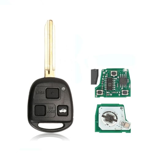 Clé à Distance FOB 2 Boutons 433MHz 4D67 Chip pour Toyota Prado Avensis Tarago 120 RAV4 Kluger 2003-2009 Lame Non coupée TOY43 (3 Buttons)