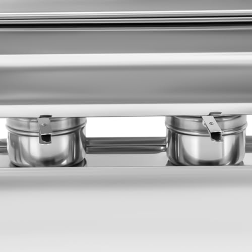 HuKaiL 3L*3 Edelstahl Warmhaltebehälter, Speisewärmer mit Zwei Heizoptionen Wärme/Kälteisolierung bis 9L, Warmhaltegerät Chafing Dish Buffetwärmer mit Aufhängeplattform Bankette, 55.7 * 34 * 38.3cm – Bild 8