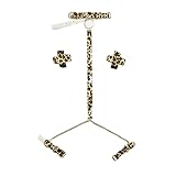 LEOMOSTE Reusable Silicone Leopard Pattern Metal Chain Adhesive Nipple Covers Pasties Pads