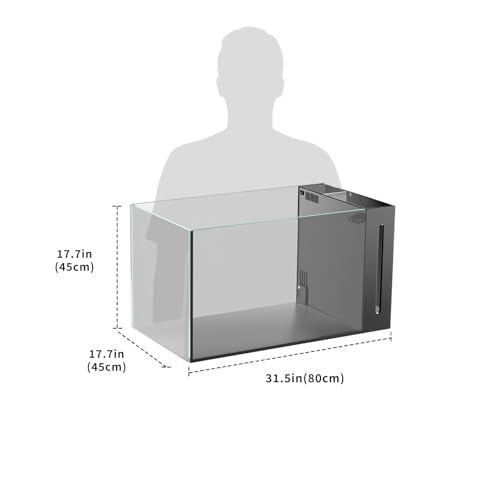 Image of Allcolor Ultra Clear Rimless Aquarium Tank gallons Low Iron Glass Side Filtration + Anti-Jumping net (40Gal)