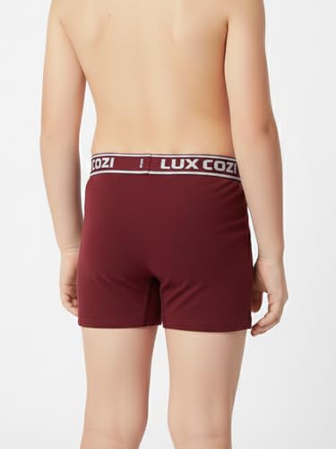 Image of Lux Cozi Boys Cotton Solid Trunks Pack of 4 | Soft Comfortable Breathable Innerwear for Boys | Regular Fit Everyday Wear Underwear | Color May Vary