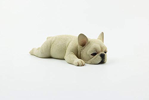 Statue de bouledogue français endormi KELIEQA pour décoration de voiture
