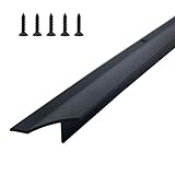 DAILISEN 90 cm L Aluminium-Tür-Tropfkappe mit Schrauben, Regentropfschutz, Türbodenabweiser mit Kehrkante, Gesamthöhe 3,8 cm, 1 Stück, schwarz