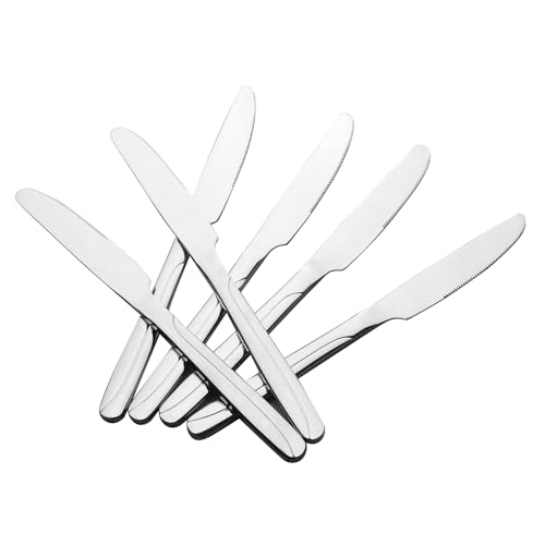 Gloreen Dinner Knife Set of 12, Stainless Steel Kitchen Table Knives