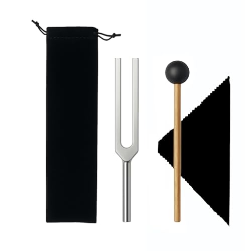 A432 Hz Stimmgabel Set, Stimmgabel Therapie aus Aluminium mit Silikonhammer und Aufbewahrungstasche, Klangtherapie zur Heilung, DNA-Reparatur, Meditation, Stressabbau, Musikinstrument-Tuning