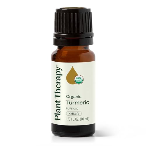 Plant Therapy USDA Certified Organic Turmeric CO2 Essential Oil 10 mL (1/3 oz) 100% Pure Undiluted Supports Healthy Digestion