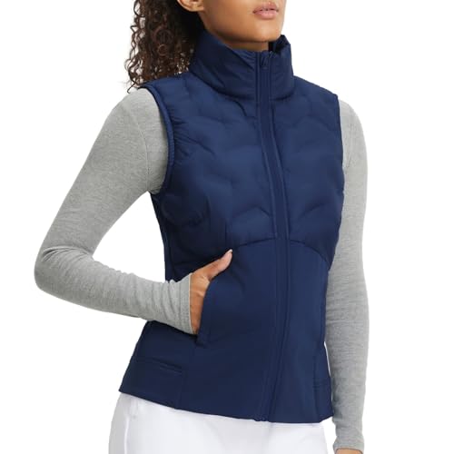 M Maelreg Winter Vest For Women Lightweight Stand Collar Slim Fit Warm Puffer Vest Outwear Running Hiking Golf