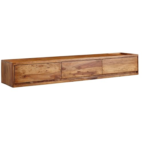 FineBuy Hängend Sheesham Lowboard TV-Schrank Braun