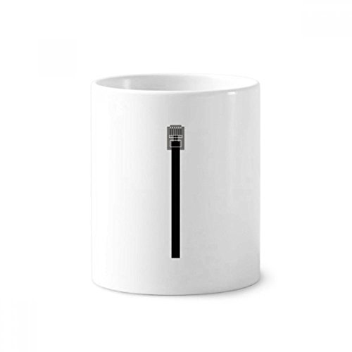 Cadeau original câble internet noir imprimé sur pot en céramique blanc pour passionné d'informatique