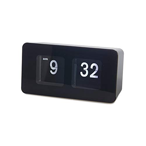 Balvi Orologio da appoggio Flip Clock Colore nero Possibilità di appenderlo al muro Design retrò Plas