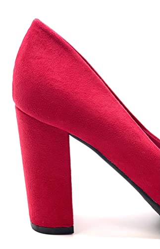 BAMBOO Women's Pointy-Toe Chunky Heel Pump4