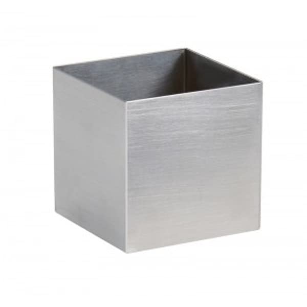 4" Square Storage Jar by CAL-MIL – Stainless Steel, Silver