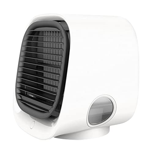 Aire Acondicionado portátil, Ventilador Enfriador de Aire, Mini Aire Acondicionado de Escritorio con luz Nocturna y humidificador de enfriamiento por Agua (Blanco)