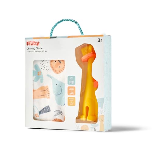 Nuby Chompy Chube : coffret cadeau de dentition avec anneau souple facile à tenir