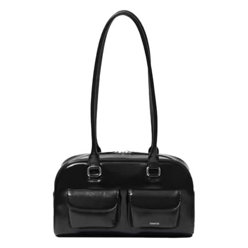 Shoulder Bag Purses for Women Retro Pu Leather Handbag Multi Pocket Top Handle Bag Aesthetic Underarm Bag