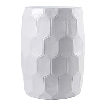 Alternative view of Knocbel Ceramic Decorative Garden Stool, Side Table Plant Stand, 240lbs Weight Capacity, 12.7" L x 12.7" W x 17.5" H (White)