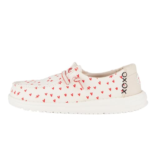 Image of HEYDUDE Kids Wendy Heart (Little Kid /Big Kid) - Shoes for Kids - Textile Upper Lining Insole and Outsole