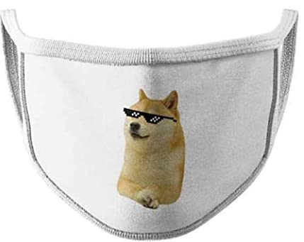 Cotton Face Mask - Doggo Mask - Face Mask, Reusable And Washable Mask, Unisex Mask, Dust Resistant (White)