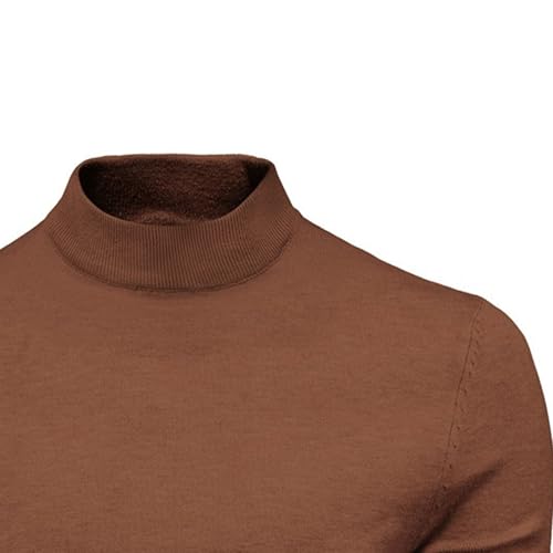 2 Pack Men's Mock Turtleneck Pullover Sweater Long Sleeve Knitted Thermal Sweaters Slim Fit Casual Knit Tops2