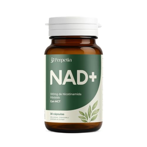 NAD+ Puro | Nicotinamide Riboside Puro 300mg con MCT | Energía, Concentración y Longevidad | Anti-Edad y Fatiga | Piel luminosa | 30 Cápsulas (1 mes) | Vegano y Sin Aditivos ni Excipientes | Perpetia