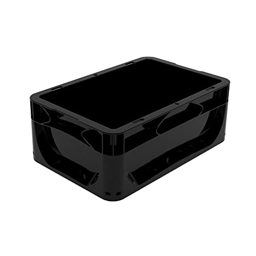 Karton EU Eurobox geschlossen Schwarz 30 x 20 x 12 cm Transportbox Lagerbox Behälter Lagerkiste Stapelbox Lagerkasten Box Stapelbehälter Aufbewahrungsbox
