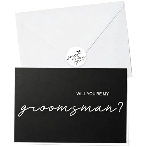 12 Pack Groomsmen Proposal Cards  Joyfulmap Wedding Party Proposal Card with White Envelope 10 Will You Be My Groomsman Cards and 2 Will You Be My Best Man Cards Groomsmen Proposal Gift for Wedding Supplies