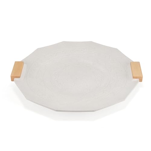 Asixxsix Sartén coreana para asar, antiadherente, de piedra medi cinal, plancha portátil para pizza, plancha multifuncional para asar en interiores y exteriores (WHITE)