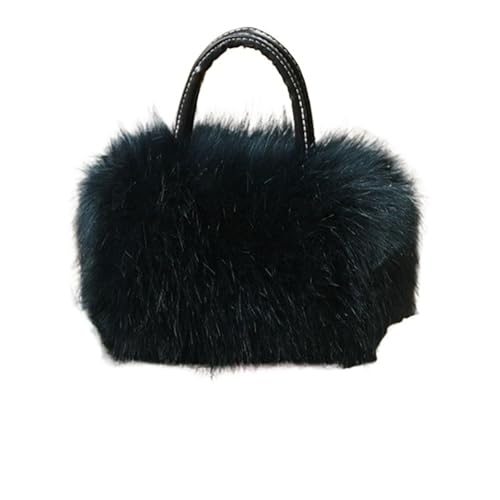 KJBDQQH Bolso Pelo Bolso de felpa invierno, bolso largo, cruzado for mujer, hombro tendencia moda, carteras y bolsos(Black)