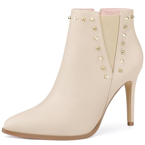 Allegra K Women's Pointed Toe Stiletto Heels Heel Chelsea Ankle Boots - Main Image