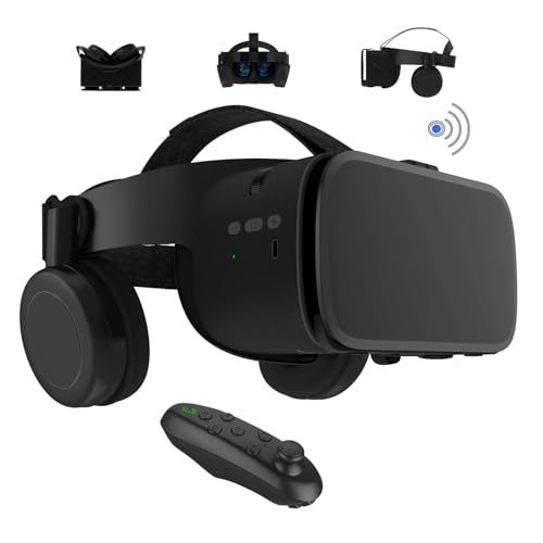 3D VR Headset with Wireless Remote, Compatible with Android & iOS