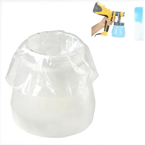 Xsourcer 120 Pcs Paint Sprayer Liners, Disposable Clear Liner Bags for Paint Sprayer, 7.8'' X 11.8'' Sprayer Cup Liners, Transparent Spray Gun Cup Canister Liners for Quick and Easy Painting Project