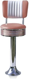 Bel Air - Set di 2 sgabelli da bar, per ristorazione, bar, per 50 anni, colore: Rosa/Bianco