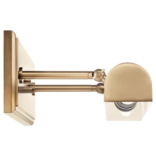 Image of Kichler Carston 2-Light Picture Light, Updated Traditional Light in Champagne Bronze, for Framed Art, Mirror or Built-in Shelving (4.75 inch x 18.25 inch), 52685CPZ