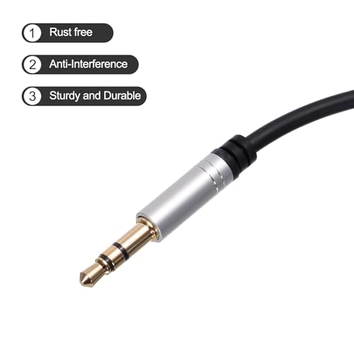 Cable auxiliar 3.5mm macho a macho 3.3ft nylon trenzado miniatura 3