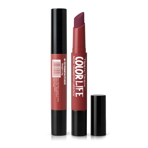 Image of TEEN TEEN Color Life Nontransfer Crayon Lipstick | Matte Finish with Built-in Primer | Waterproof & Long Lasting Lip Color | Smudge-Proof, Fade-Resistant Formula | Mulled-Wine, 2gm