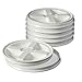 Gamma Seal Lids for 2 Gallon Buckets – Pack of 6 White Gamma Lids – Food Grade BPA Free Reusable, Made in USA