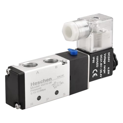 Heschen eléctrico neumática válvula solenoide 4V210-08 24VDC 4.8W PT1/4'' 5 way 2 posición CE