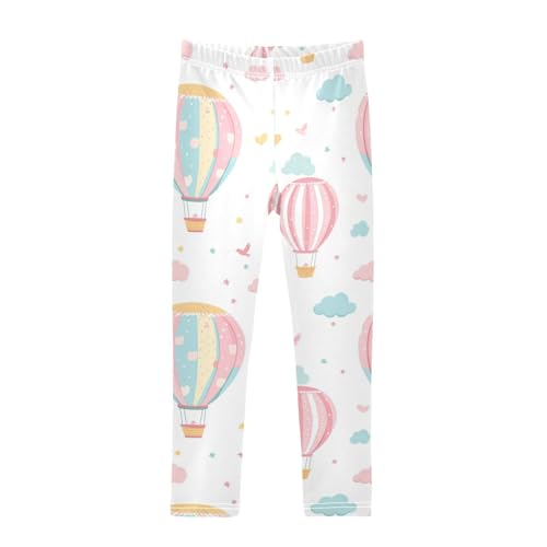 Cute Hot Air Balloons Girls' Leggings Toddler Doodles Kids Yoga Pants Dance Active Tights 4T