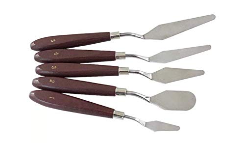 5Pcs/Set Stainless Steel Spatula Kit Palette Gouache Supplies For Oil Painting Knife Fine Arts Painting Tool Set Flexible Blades #TOP2