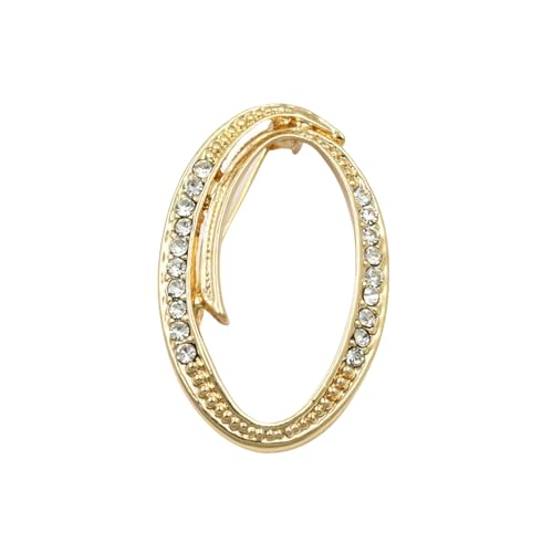 Image of Rhinestone Initial Brooch Pin for Women, Alphabet Gold Letter Brooch A-Z with Crystal, Metal Pin for Hat Bag Dress Suit Accessory for Men