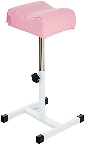 QUEESALN Pedicure Manicure Footrest Adjustable Height Stand Beauty SPA Salon Nail Care Pink