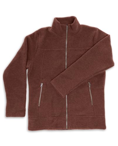 Veste polaire pour homme Engel en pure laine vierge cannelle chinée taille L