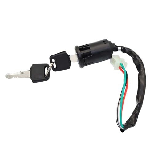 Ignition Switch with Keys 4 Wire for 50cc 70cc 90cc 110cc 125cc 150cc 200cc 250cc Taotao Buyang Coolster Kazuma Sunl Chinese ATV, Apollo Dirt &amp; Quad Bike Go-Kart Motorcycle Switch