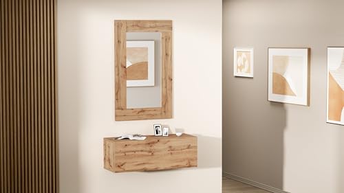 Miroir rectangulaire Mobili Fiver Evolution 118x73 cm en bois rustique - 6