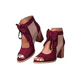 LJCFSDL Womens Chunky Stacked Heel Sandals Summer Peep...