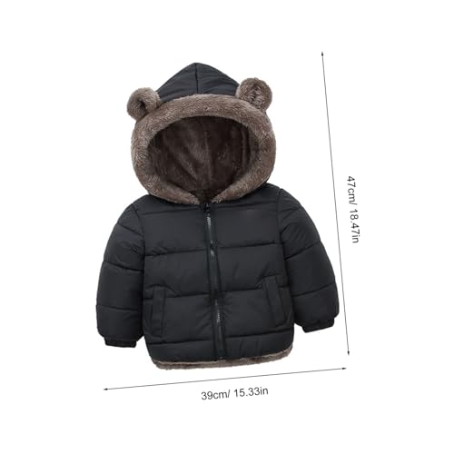 Abrigo de invierno con capucha para niño de 110 cm en color negro 2